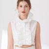 Elegant Ruffle Lace Detachable Collar False Collar Decorative Shawl Half Shiirt Fashion Neck Accessory For Office Women