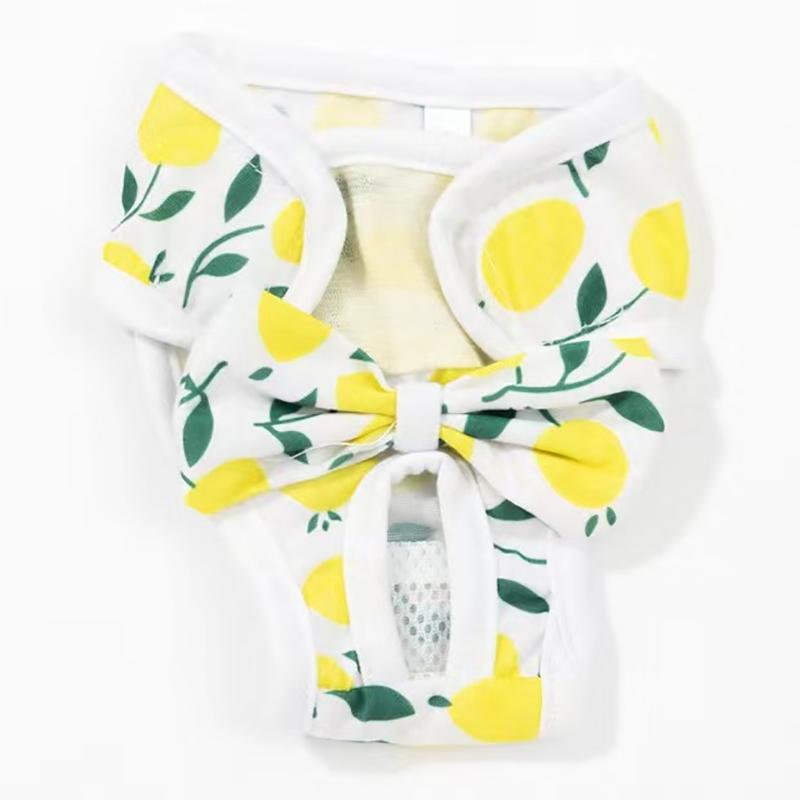 

Трусики для собак-девочек, стирающиеся подгузники для собак женского пола, высокоабсорбирующие многоразовые подгузники для собак в период месячных, платья для домашних собак M жёлтый