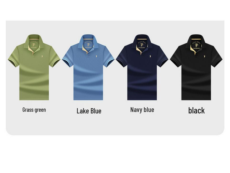 Mercerized Cotton Polo Shirt: Men's Summer Short Sleeve with Small Pony Logo
