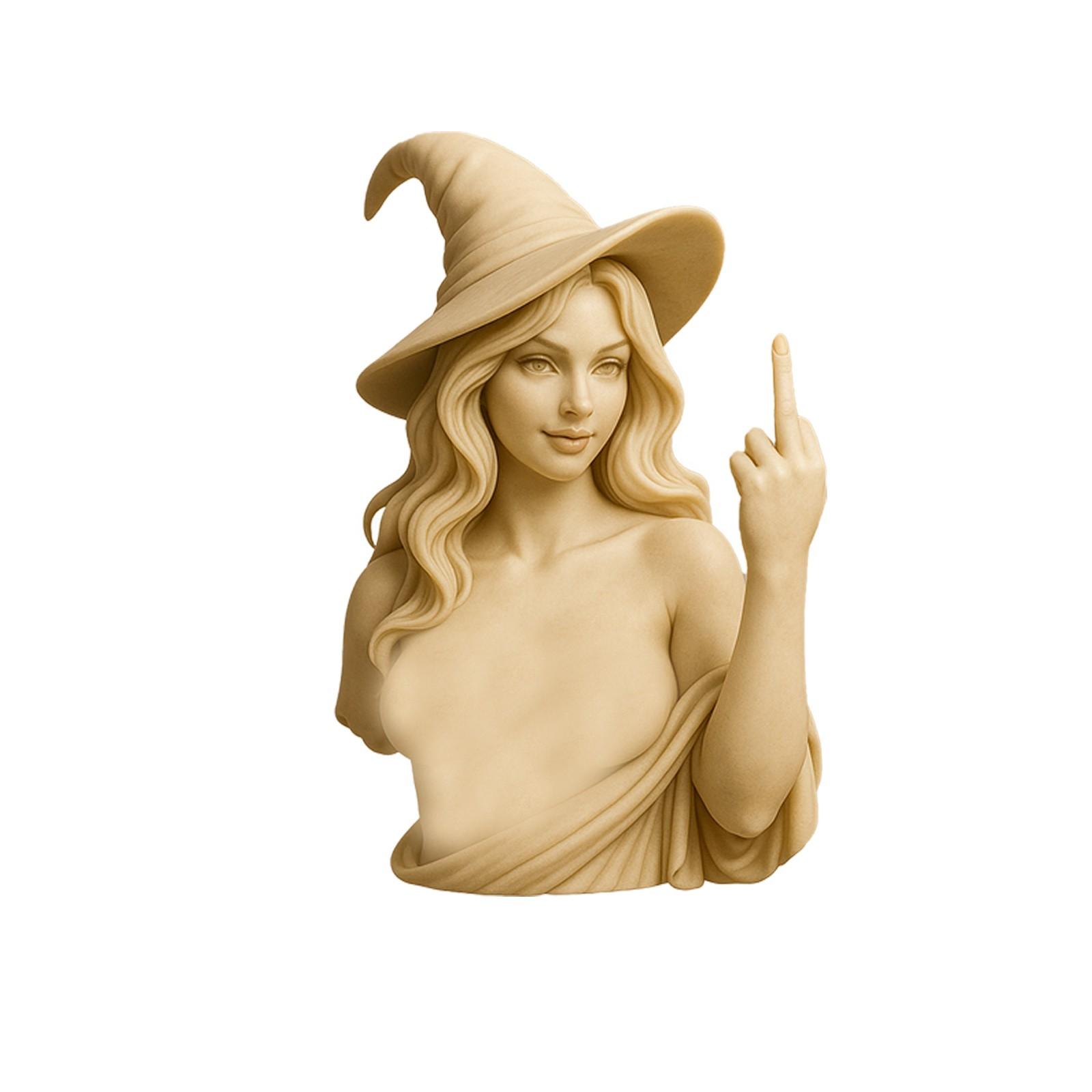 

Прикол с ведьмой средним пальцем, домашний декор, украшение, настольный органайзер и игрушка, пружинящие подарки со средним пальцем One Size