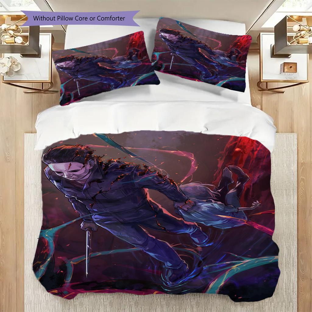 Dead Daylight Escape Nicht Tod Bettwäsche 1 Bettbezug 2 Kissenbezüge Ohne Füllung Weihnachtsgeburtstagsgeschenk Weiches Und Bequemes Bettwäsche-Set