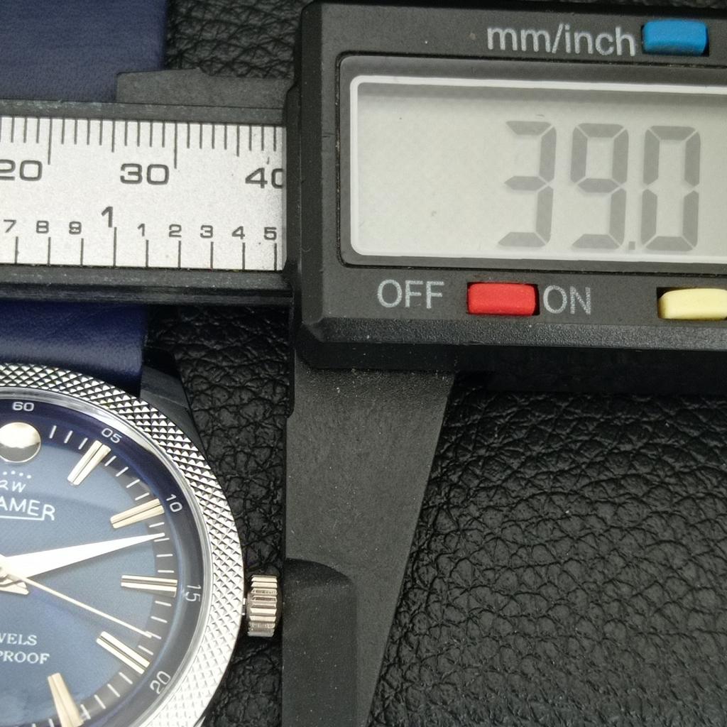 REFURBISHED VINTAGE HAND-WINDING SWISS MENS BLUE COLOR DIAL WATCH a707122-1