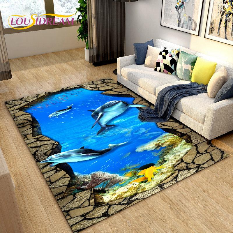 3D Illusion Animal,Zoon,Beast Area Rug Large,Carpet for Living Room Bedroom Sofa,Kitchen Doormat Non-slip Floor Mat Tapis Salon