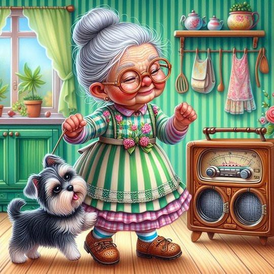 

Новая Алмазная Живопись Бабушка 5D DIY Мозаичный Портрет Домашний Декор Вышивка Дрелью Мультяшный Набор для Вышивания Крестом Распродажа Round 50x50cm