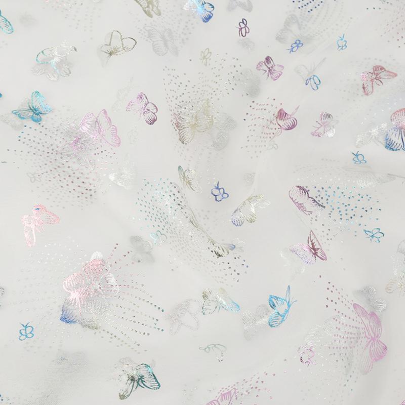 100x150cm Fancy Feather Butterfly Gauze Wedding Dress Shampooy Skirt Gauze Stage Costume Fabric Background Decorative Foil Gauze