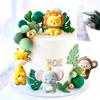 24 STÜCKE Niedliche Dschungel Babyparty Kuchen Dekoration Safari Tiere Kuchen Dekoration Giraffe Affe Elefant Löwe Kuchen Topper