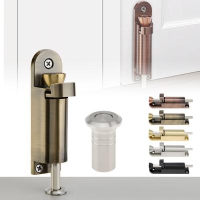 3.9 Inch Zinc Alloy Spring Loaded Sliding Door Lock Heavy Duty Bolt Latch Includes Dust Canister 3 Screws Universal Home Fence Gate