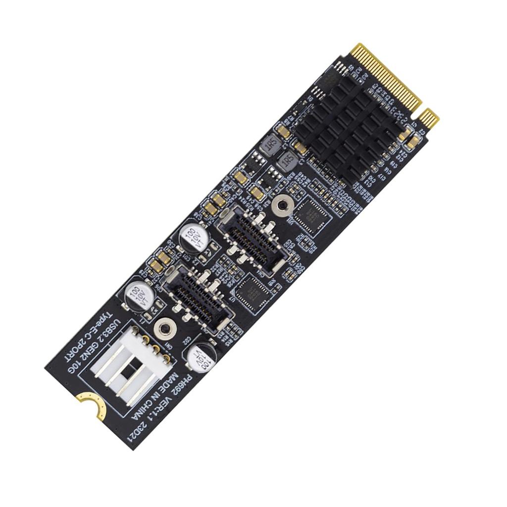10Gbps Dual Type-E USB 3.1 Front Panel IDC Socket - NVMe NGFF M-Key ExpressCard Adapter for ASM3142 Motherboards