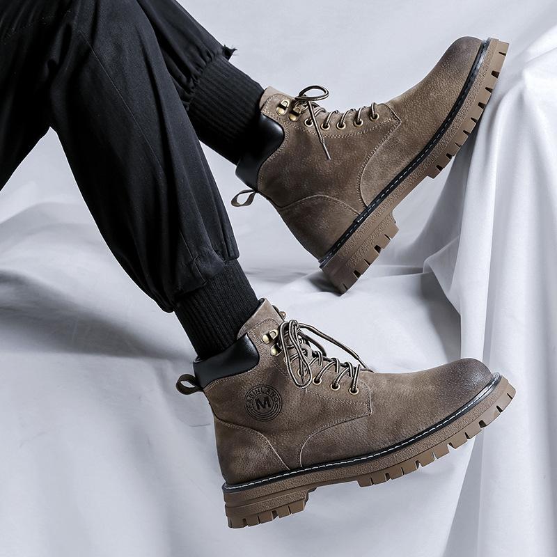 Men's shoes 2024 autumn and winter fashion British velvet new rhubarb boots British retro outdoor Martin boots 6000-R