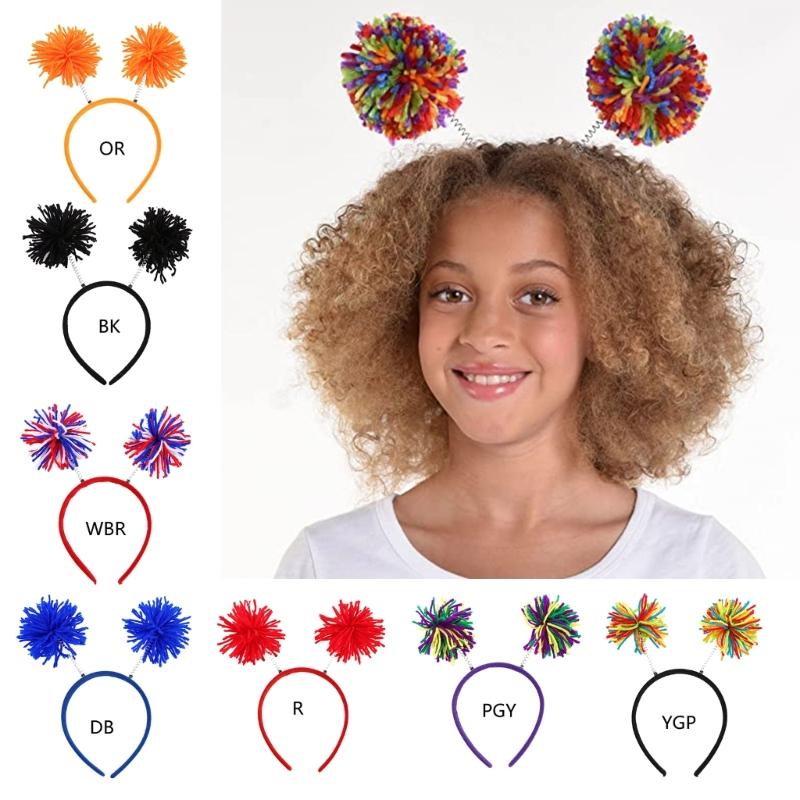 Fluffy Ball Hair Accessories Bobo Ball Head Buckle Wool Ball Hairband Wig Headbopper Costume Accessories Party Headwear