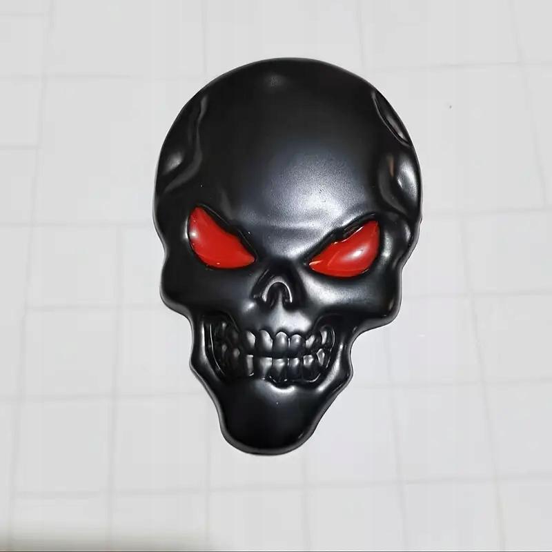 Naklejka Czaszka 3D Emblemat Na Motocykl Auto Czarna