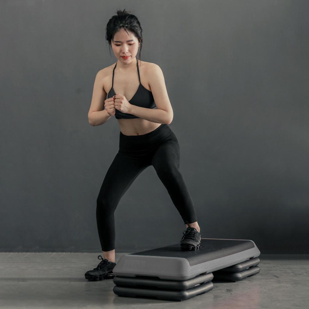 Non-slip Yoga Pedal Stepper Gym Workout Exercise Fitness Aerobic Step Equipment Load 110cm 4 Risers Fitness Aerobic Step New