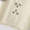 INCERUN Men's Summer Collared Button Up Printed Casual Shirts Tops Streetwear