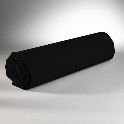 Fitted Sheet - Noname - 160x200 Cm - 100% Cotton - 30 Cm Bonnet - Plain Black