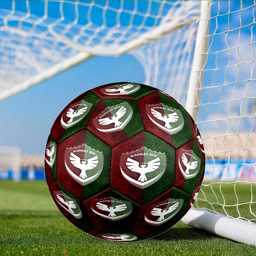 Amed Sk Crest Design Size 5 Soccer Ball, Suitable for Training and Matches, High-Elasticity, Wear-Resistant Material Gift for Fan