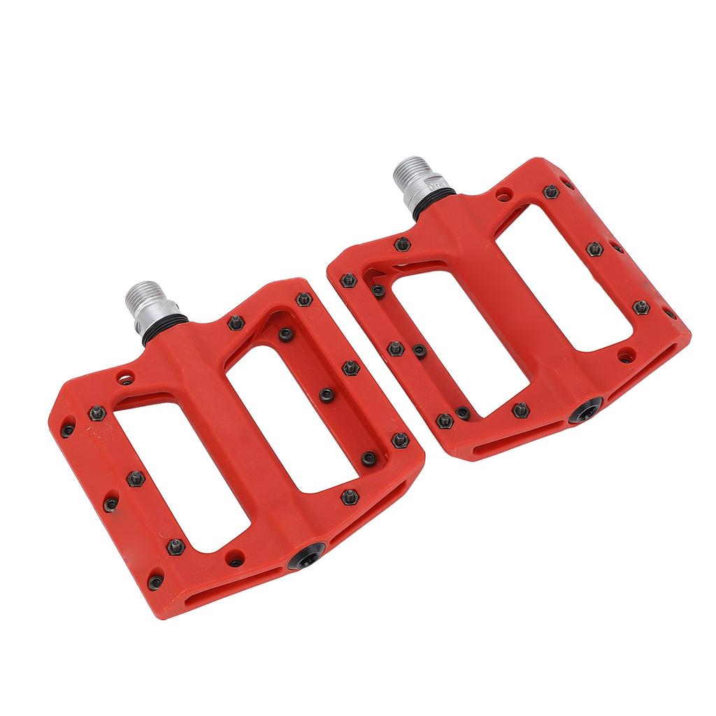 2Pcs Bike Pedals Double Sided Anti Slip Nails Lightweight Nylon High Speed Bearing Cycle Pedal Set