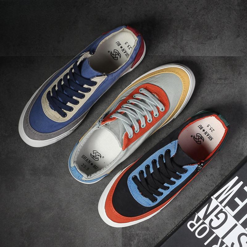 Spring Mens Canvas Shoes Korean Style Trendy Lace-up Men's Shoes Low Top Shoes Breathable Versatile Casual Shoes