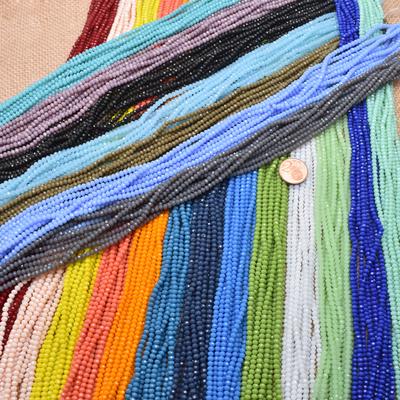Findings DIY 3/4mm Loose Austria Faceted Glass Beads Spacer Beads Jewelry Making Crystal Beads