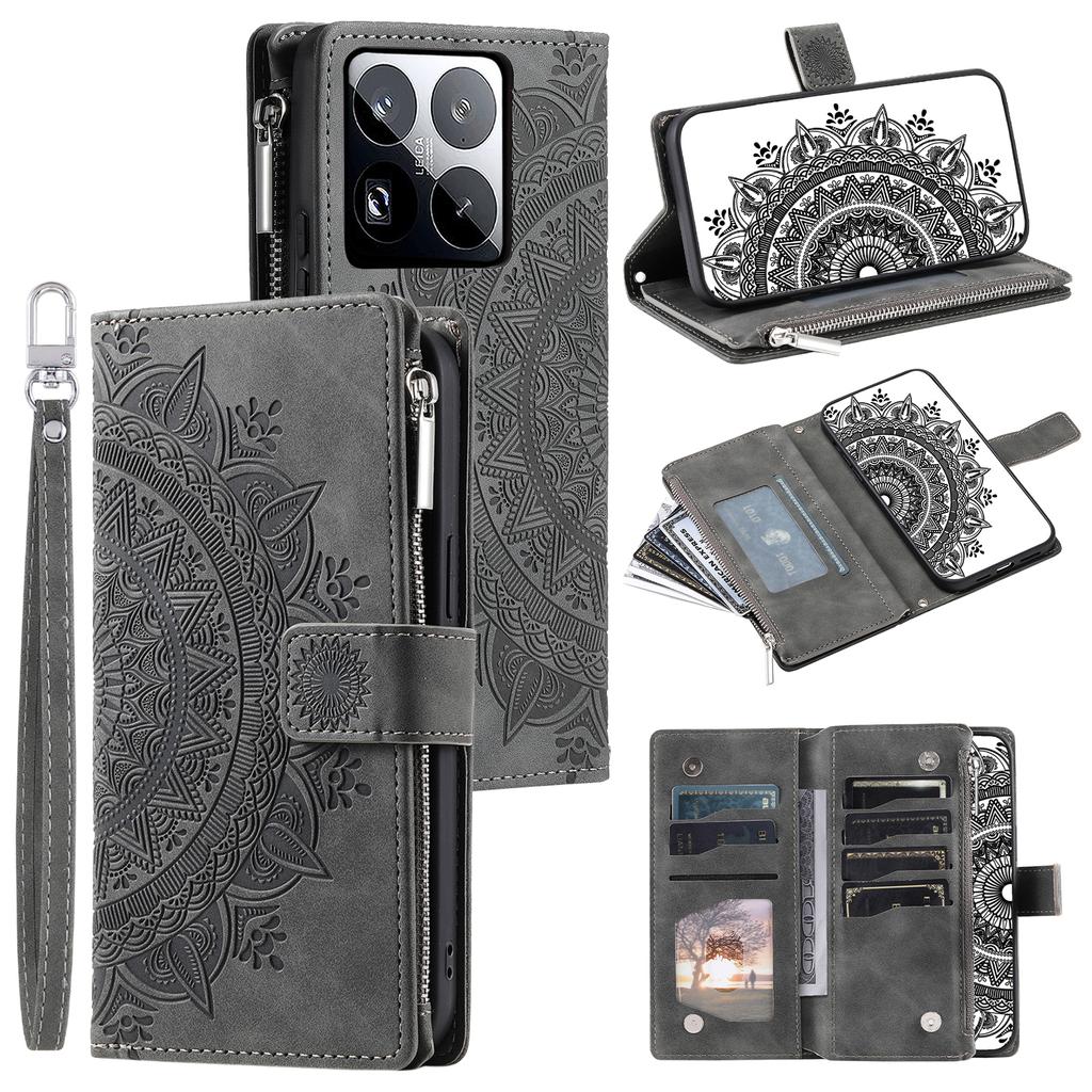 Style 006 For Xiaomi 15 Pro Wallet Case PU Leather Phone Cover Mandala Flower Pattern