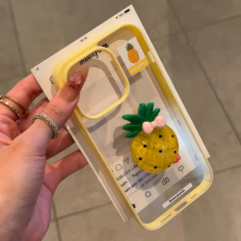 Creative Fruit Apple Acrylic Phone Case for iPhone 14 - 17ProMax, Transparent Luxury Style