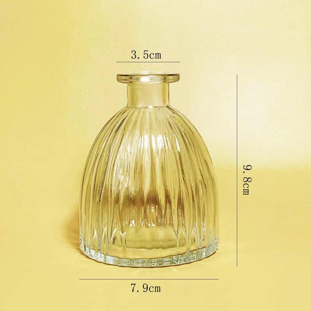 Retro Embossed Transparent Glass Vase: French-Inspired Luxury Home Decor for Living Room