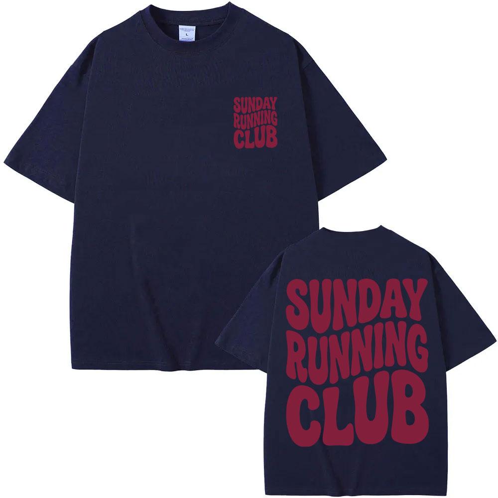 Sunday Running Club Graphic T-Shirt Men Women Sporty Jogging Vintage Summer T Shirts Oversized Cotton Casual T Shirts