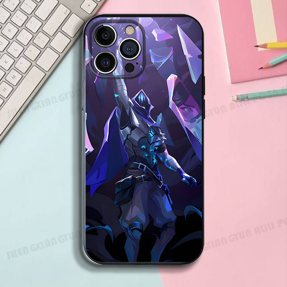 Game V-Valorant Black Phone Case For IPhone 17 16 15 14 13 12 13 12 11 Pro Max Plus XS XR Silicone Soft Back Cover