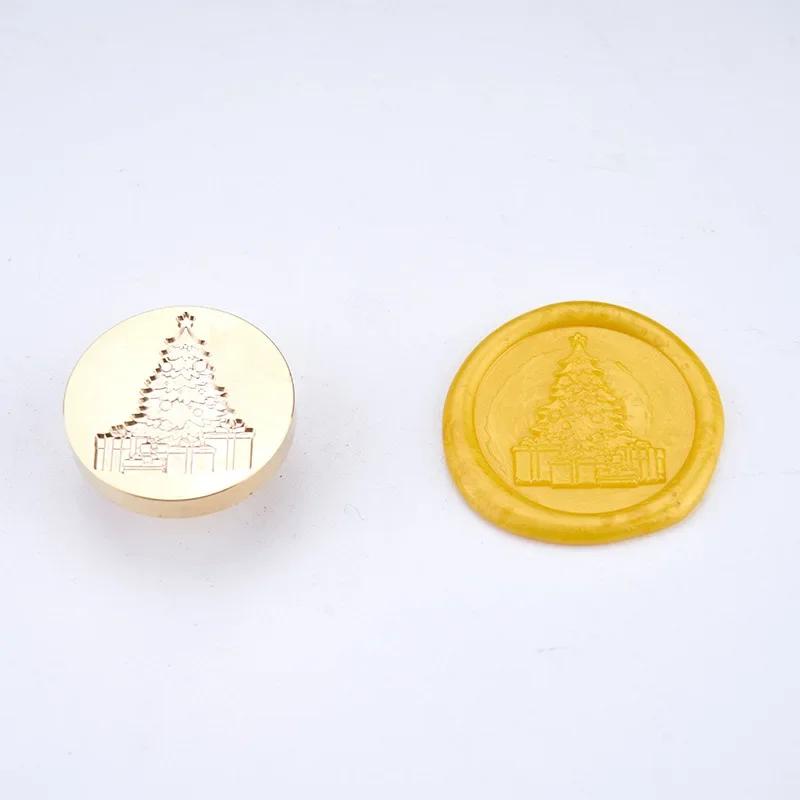 Siegellack Siegel Weihnachtsserie Siegel Dunhu Feuerfarbe Siegel Kupferkopf Massiv Messing Schnitzen Wachsgranulat