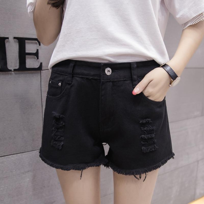 Vintage Blue Wide leg Denim Shorts for Women Summer Casual Sexy High Waist Ripped Jeans Shorts Female Solid Loose Plus Size Lady Shorts 24206