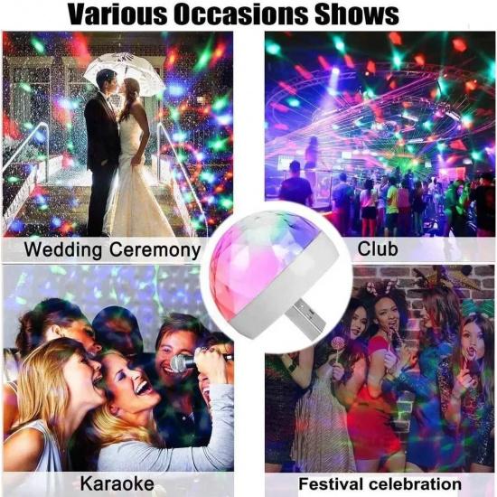 Mini USB LED Stage Disco Light Colorful Projection Effect Lamp Portable Party Club Atmosphere Light For Car Family Entertainment Neon Lights 4