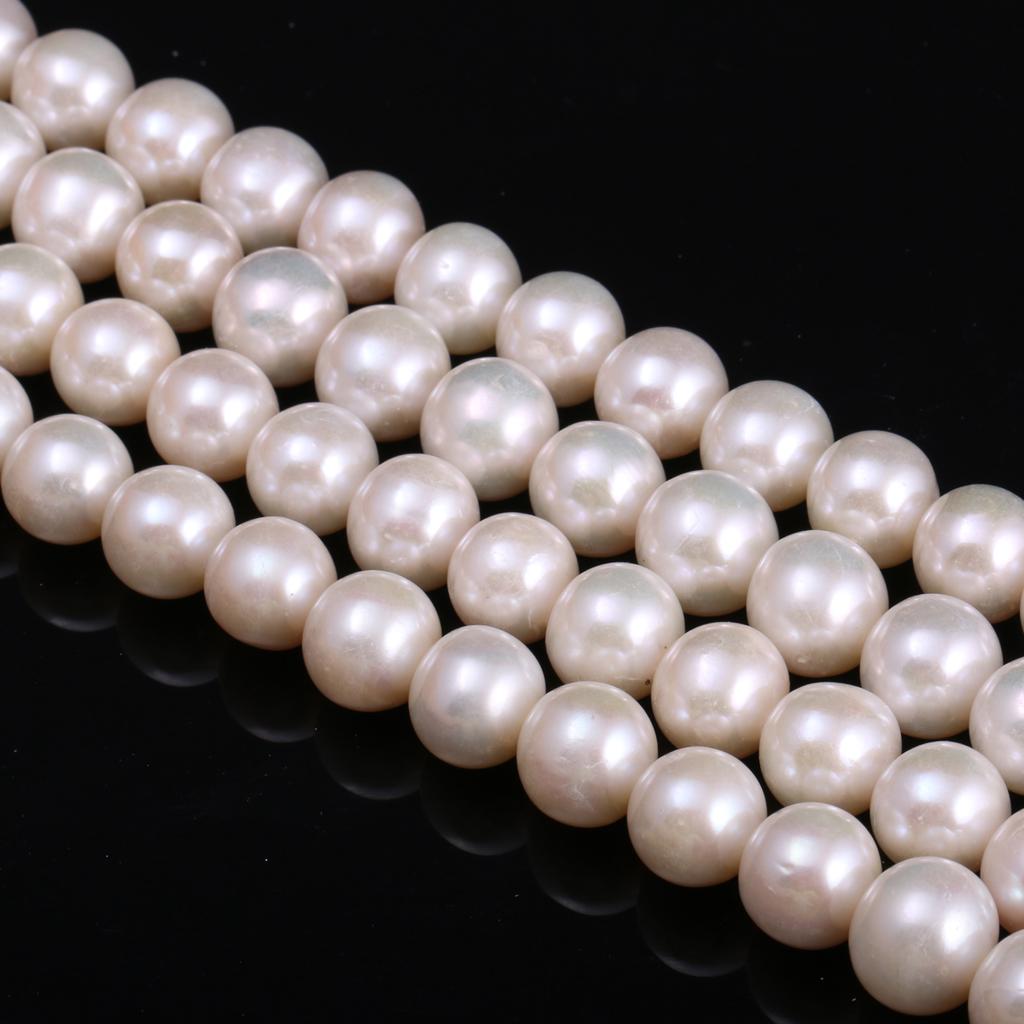 1String, Potato-shaped Pearls, 11–12 Mm, White Natural Freshwater Pearl Beads for Jewelry Making DIY Necklace Bracelet Crafts, Mother's Day Gift 36cm