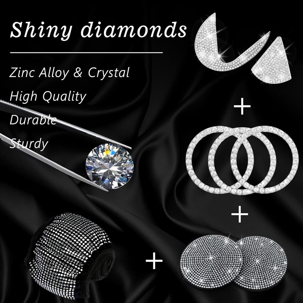 Steering Wheel Cover for Women Bling Crystal Diamond Sparkling Car Accessories Fit for ES RX LS Is CT LX GS LC RC GS-F RC-F Rhinestone Decals