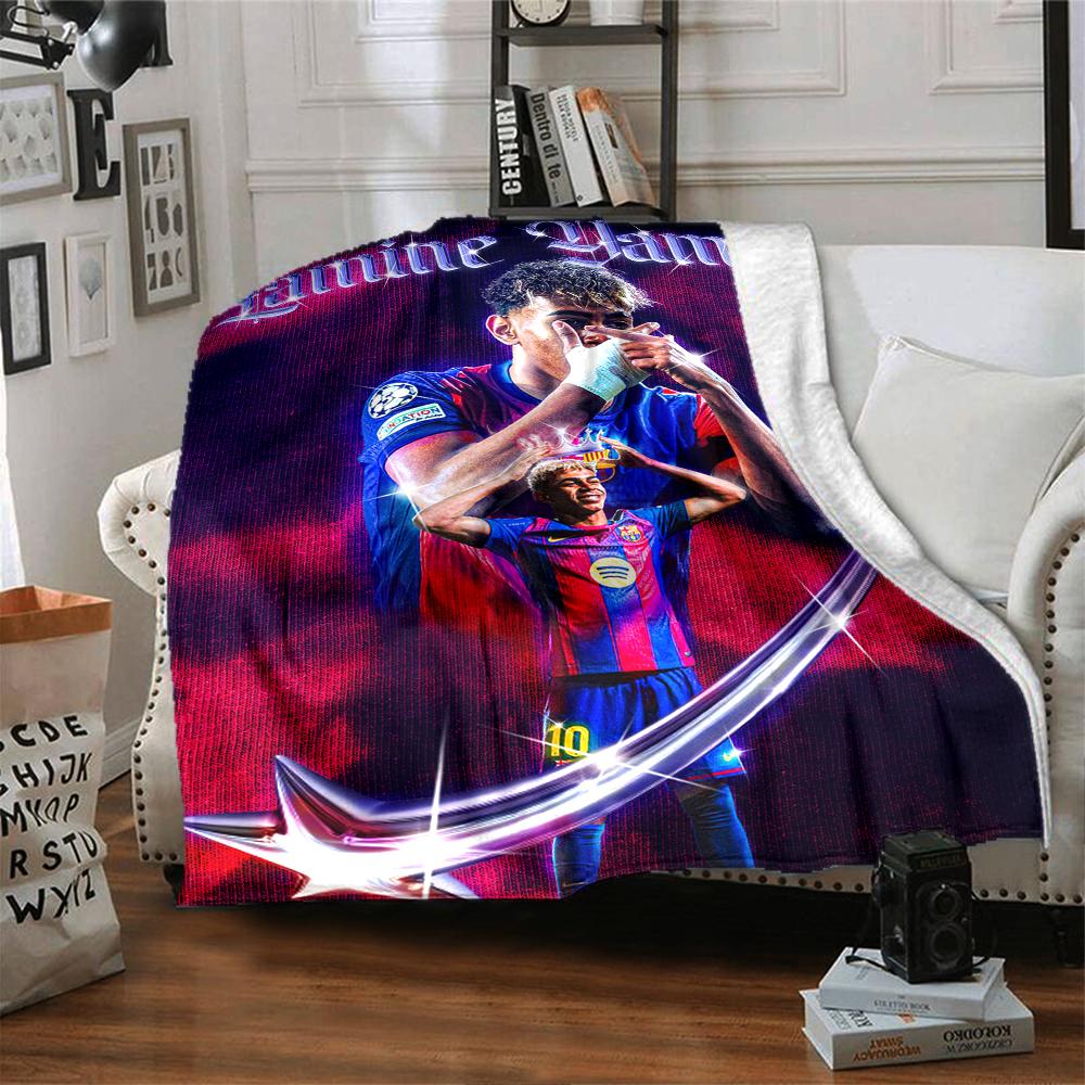 Yamal Fc Celebration Printed Flannel Breathable and Warm Blanket, a Stylish Home Gift, Suitable for Home, Office and Bedspread Use. 0710a11