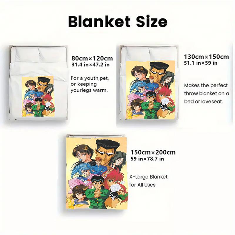YuYu Hakusho 2D Flat Pattern Flannel Blanket High quality All Seasons Warmth and Comfort Perfect for Christmas Gifts.SMT0917268