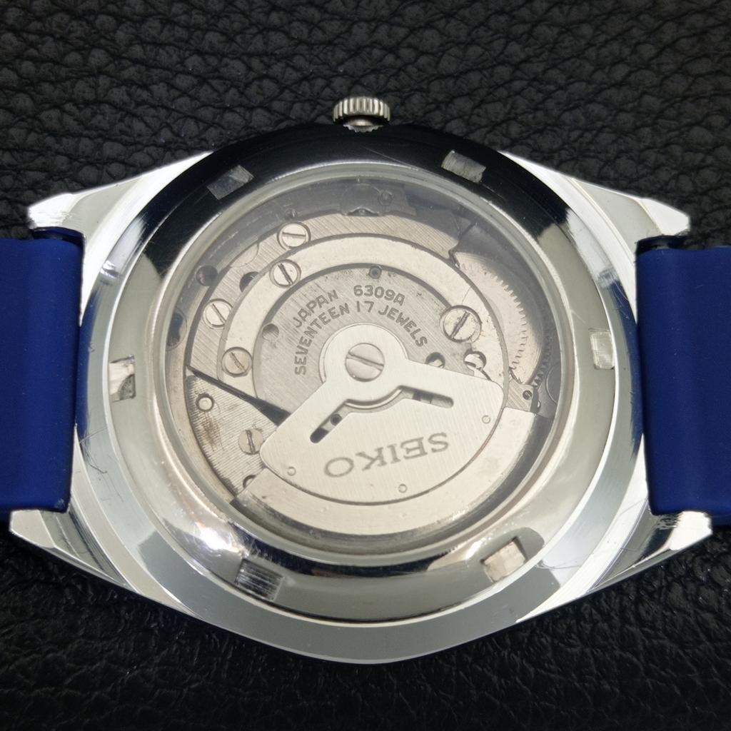 VINTAGE SEIKO 5 AUTOMATIC 6309A REFURBISHED JAPAN MENS BLUE DIAL WATCH a442617-1