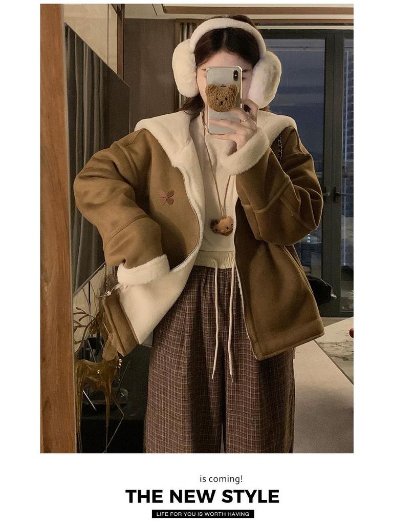 Women's Plush Fur Thick Winter Coat - Petite & Plus Sizes Available