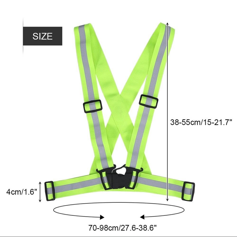 2pcs Green Color Reflective Safety Vest Unisex Design Warning Safety Vest Night Running
