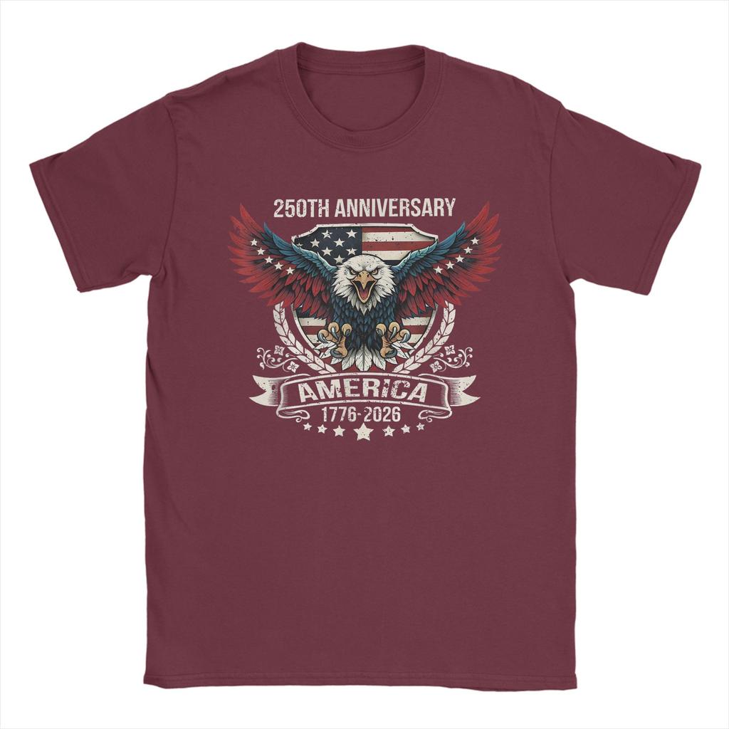 USA Independence 250th Anniversary 1776 2026 Patriotic Eagle Unisex T Shirts Tee Shirt Short Sleeve Round Neck TShirts Clothes