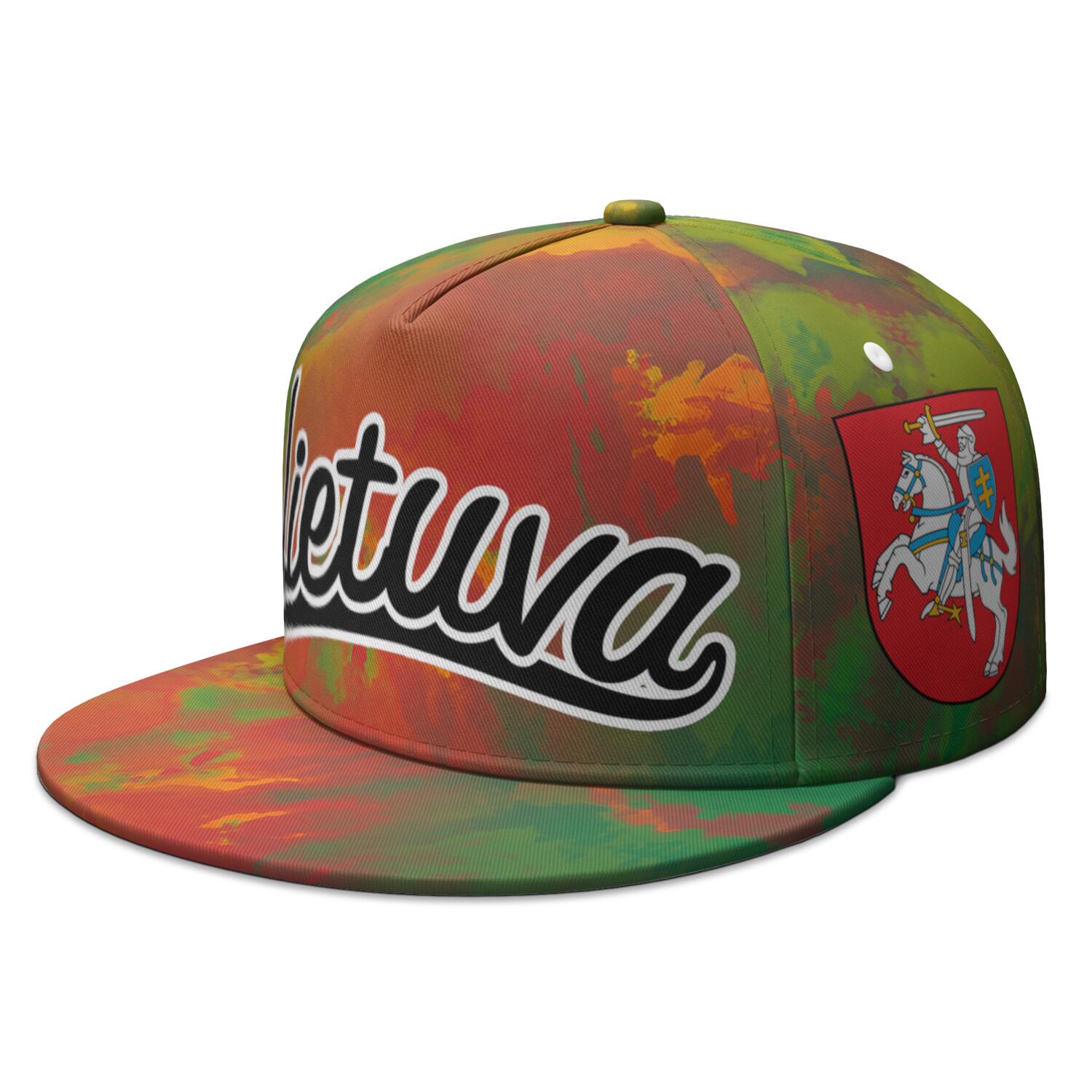 

Lithuania Flat Brimmed Cap Custom Country Name Logo Hip-hop Hat Nation Flag Lt Lietuva Lietuvos Lithuanian Print Photo Headgear Adjustable