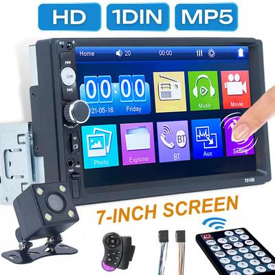 נגן MP5 לרכב 7 אינץ' 1DIN לרכב רדיו 7010B אוניברסלי, FM, USB, בלוטות', AUX מולטימדיה עם מסך