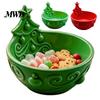 Red Green Table Decor Christmas Tree Candy Bowl, 3D Printed Holiday Treat Storage Container, PLA Material Tabletop Decorative Snack Serving