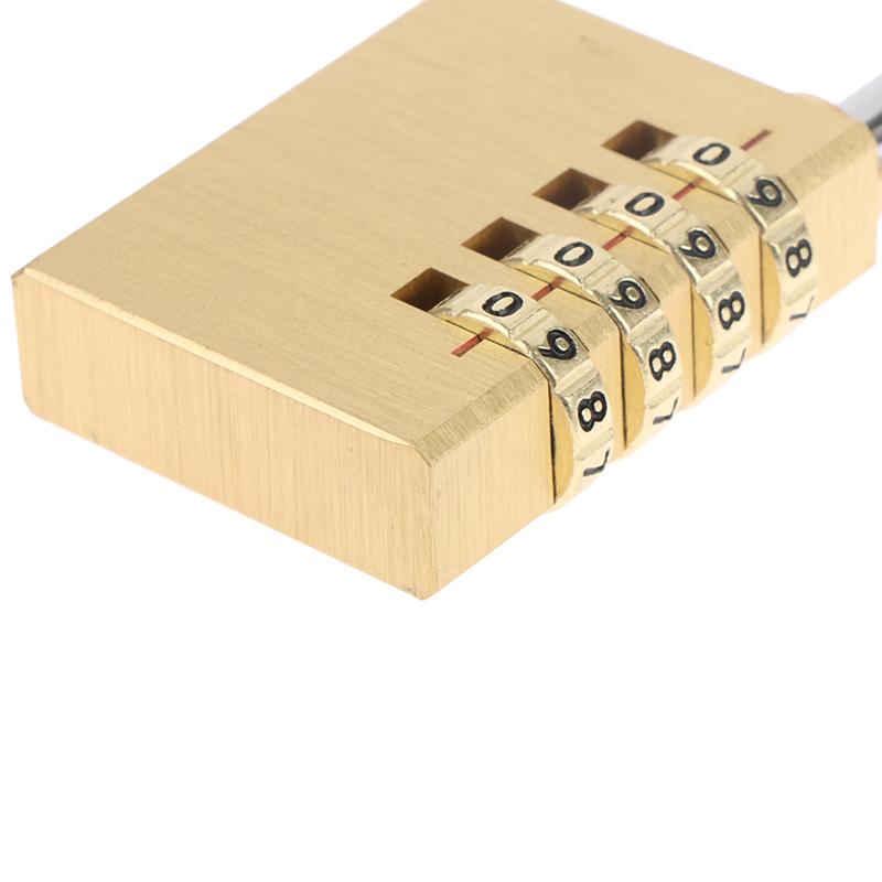 Mosazný Mini 3/4místný Číselný Kódový Zámek Kombinační Visací Zámek Visací Zámek Resetovatelný Na Cestovní Tašku Dveře Skříňku