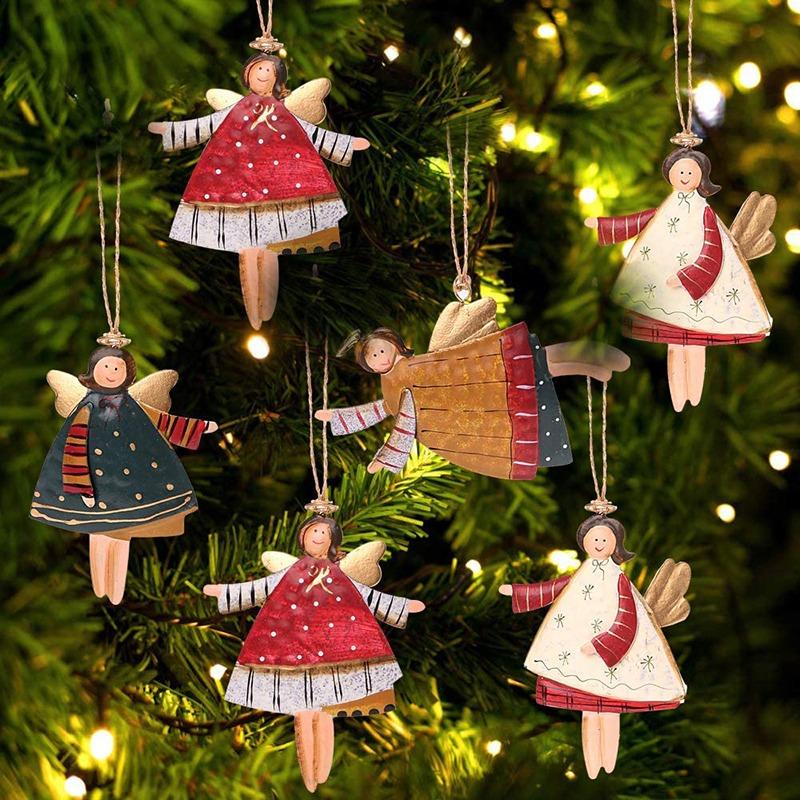 Christmas Pendant Xmas Tree Decorations Hanging Metal Ornaments DIY Santa Claus Snowman Party Kids Toys Gift Xmas New Year 2025