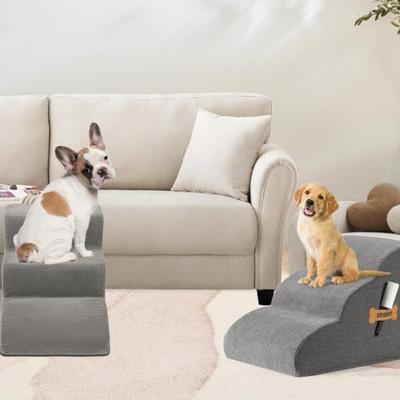 Pet Ladder Dog Stairs with Slope Design Removable Sponge Dog Steps Vacuum Packed Climbing Ladder for Sofa