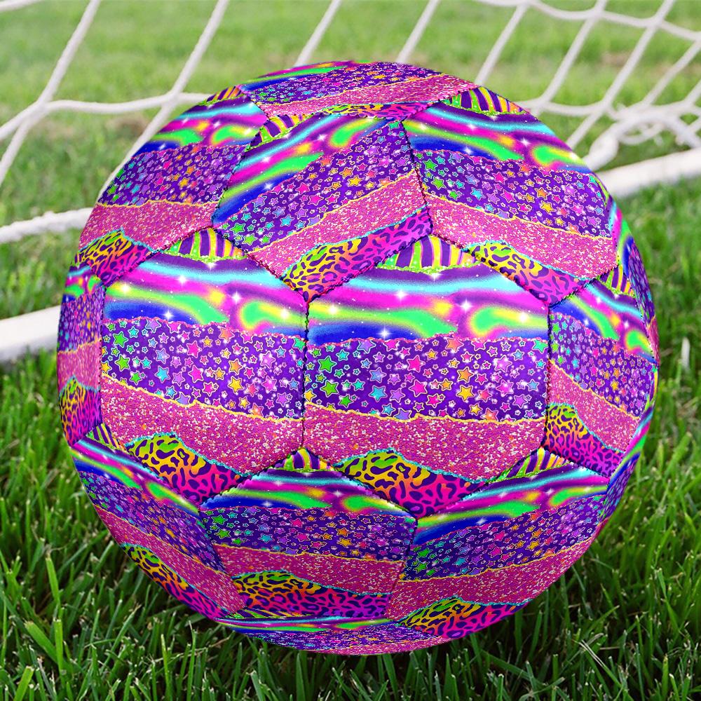 Dazzling Colors Indoor Soccer Ball Colorful Machine Stitched PVC Size 5 Team Training Competition Ready Durable High-Bounce Cool Sports Gift