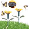 Solar Sunflower Animal Stake Decor Dancing Butterfly Decor 40cm Lifelike Hummingbird Decor Waterproof for Yard Patio Pathway