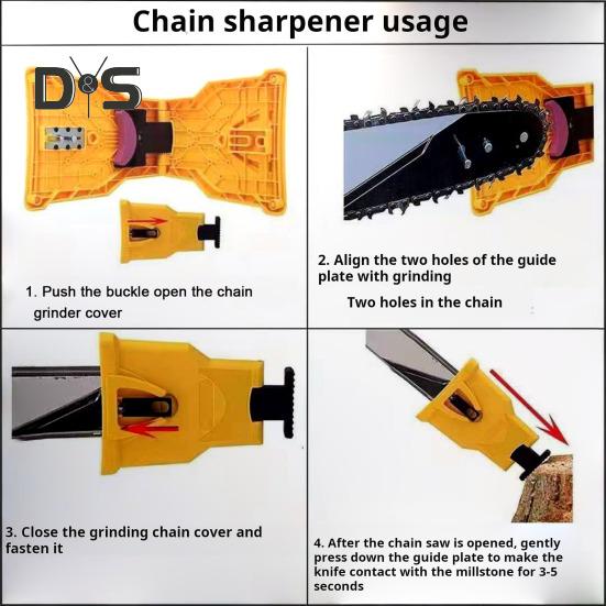 Universal Chainsaw Sharpener Kit Easy-to-use Chainsaw Sharpening Tool with Whetstone Portable Chainsaw Sharpener for 14/16/18/20 Inch Two-Hole
