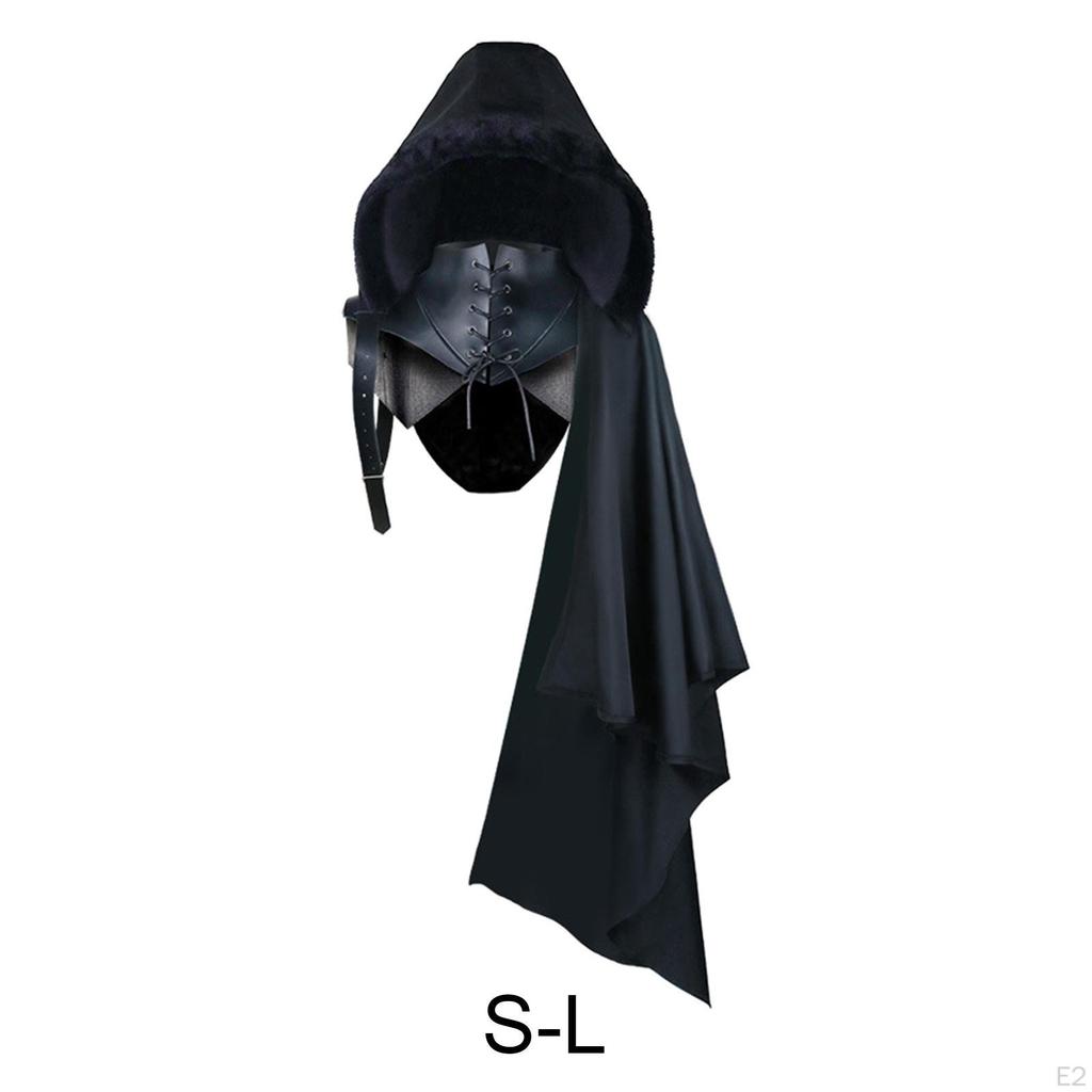 Strap Cloak Costume Single Shoulder Retro Adult Punk Hooded Medieval