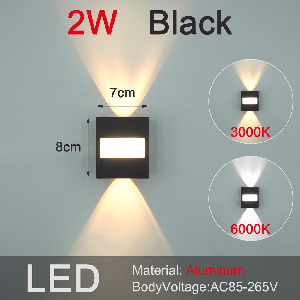 Modern New LED Outdoor Aluminum Wall Lamp Waterproof Porch Garden Balcony Wall Lamp Indoor and Outdoor Light