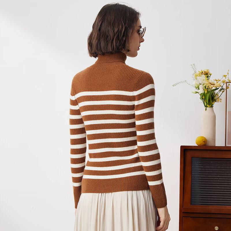 Damen Doppellatz Farbblock Kaschmir Strickpullover